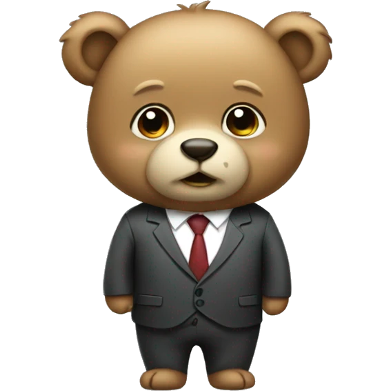 Cute bear wearing a suit emoji