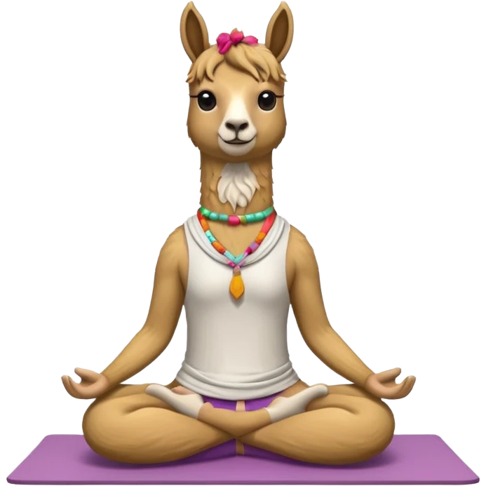 llama doing yoga emoji