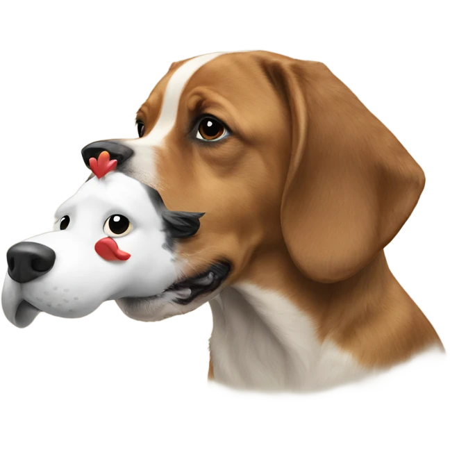 Bird on a dog emoji