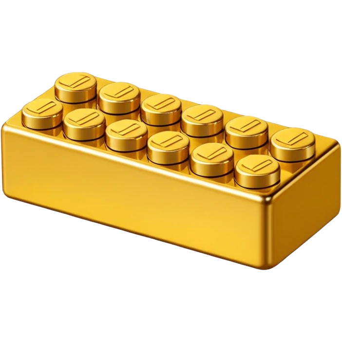 Golden lego brick emoji