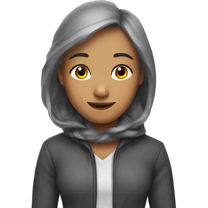 Девушка с серой кошкой emoji