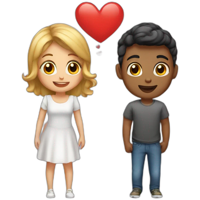 A boy amd girl love emoji
