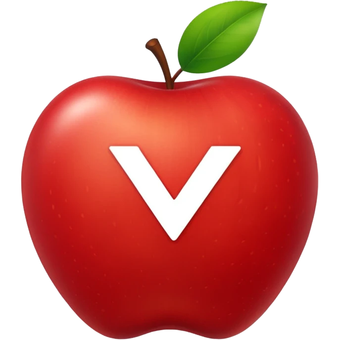 apple with a check mark emoji