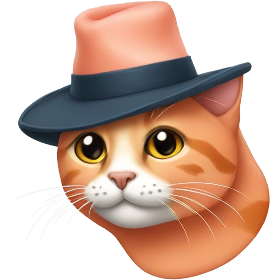 Cat with a salmon hat emoji