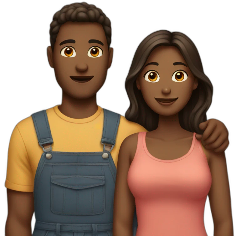 couple doing emoji