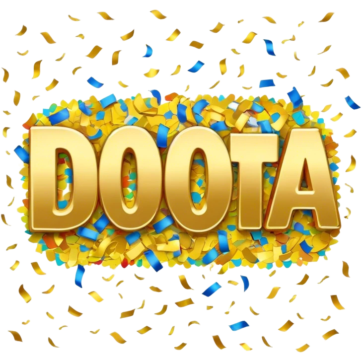 The word Dakota surrounded by confetti for 20 birthday emoji