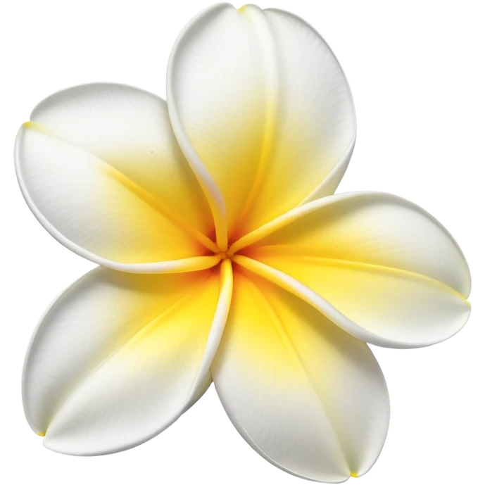 plumeria flower with five white petals and yellow center emoji