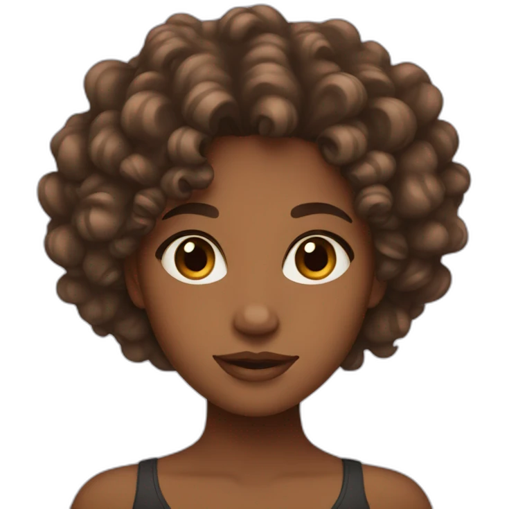 Brown girl with curly hair emoji