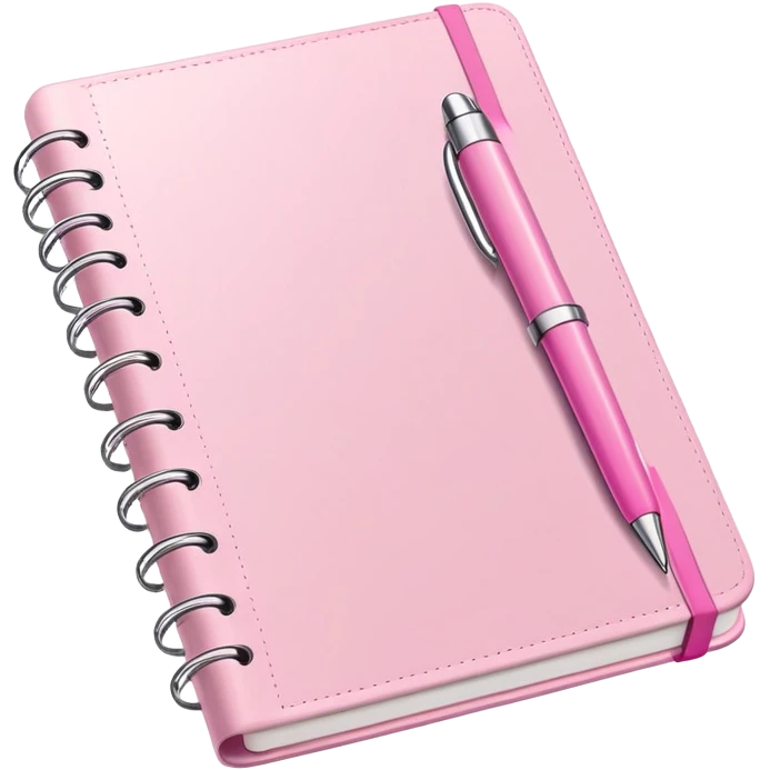 Light Pink Planner open notebook with pink pen emoji