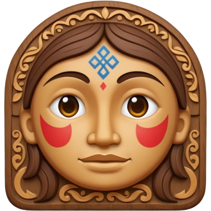ancient Slavic idol, carved wood look, emoji style emoji