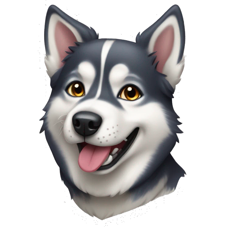 Husky dog mix lablador Dog play ball emoji