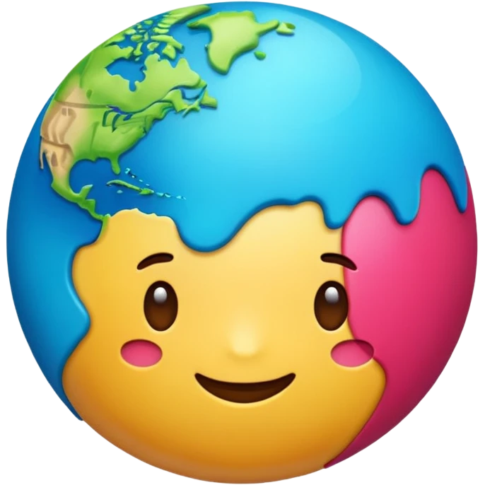 3D planet emoji in Apple emoji style, smooth rounded shape, glossy surface, soft lighting, minimal design, vibrant colors, dark background, clean and cute emoji look, high resolution. emoji