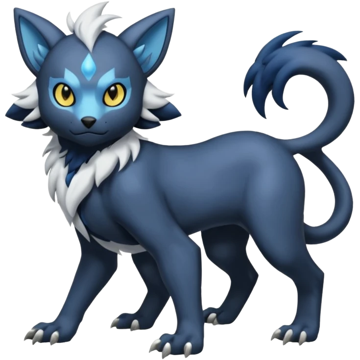 Shinx-Absol-Luxray-fusion (full body) emoji
