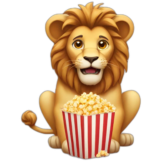 Lion with popcorn emoji