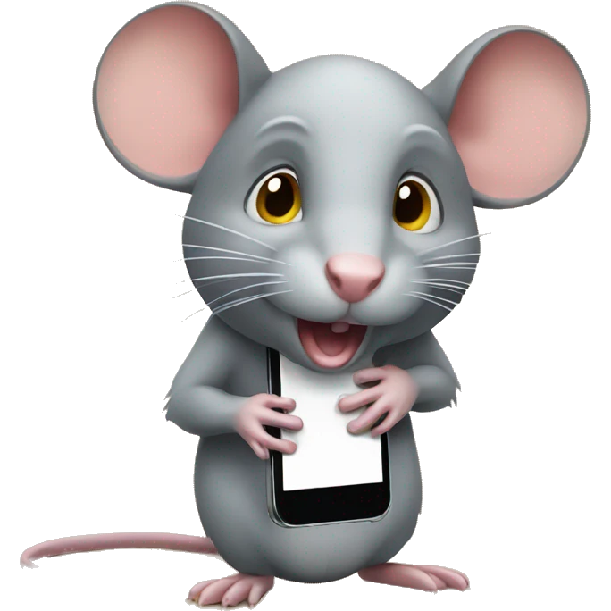rat with phone emoji