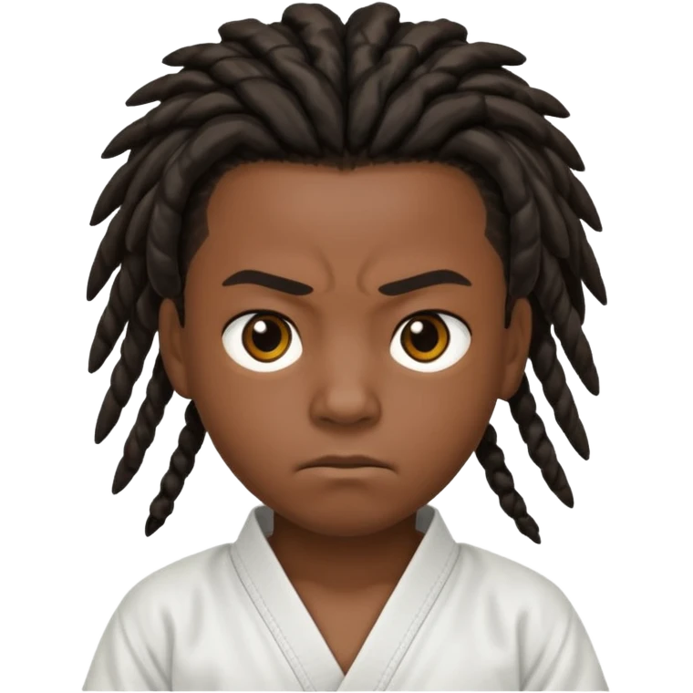 karate kid, black skin, dreadlocks emoji