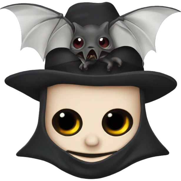 Emoji feiert mit Fledermaus, Totenkopf und vampir emoji