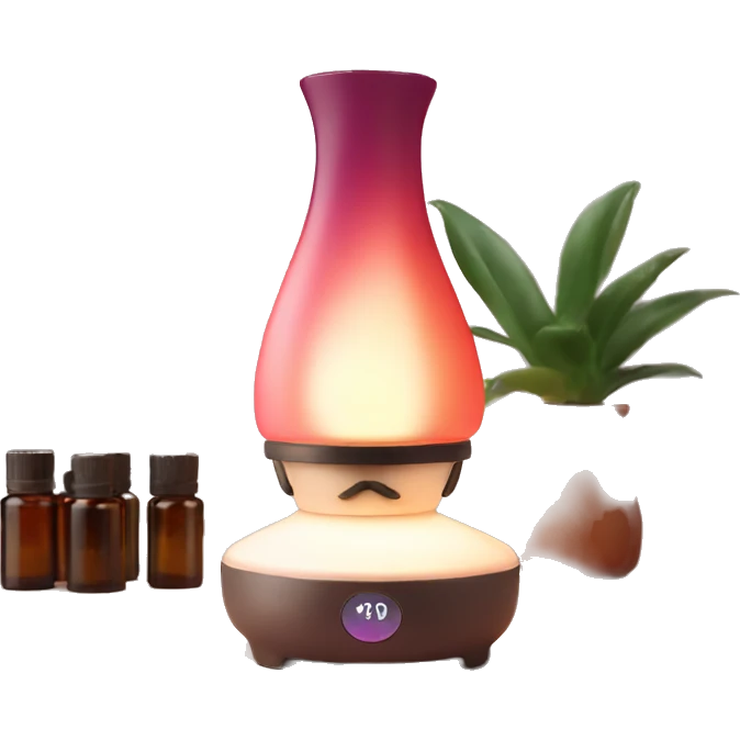aroma lamp with aroma oils next to it
 emoji