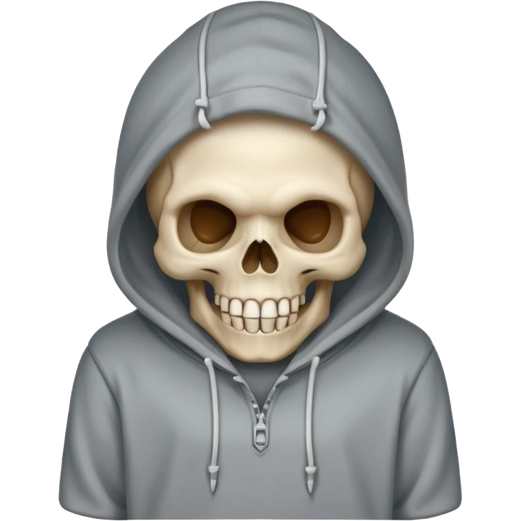 Laughing empty skull in a hoodie emoji