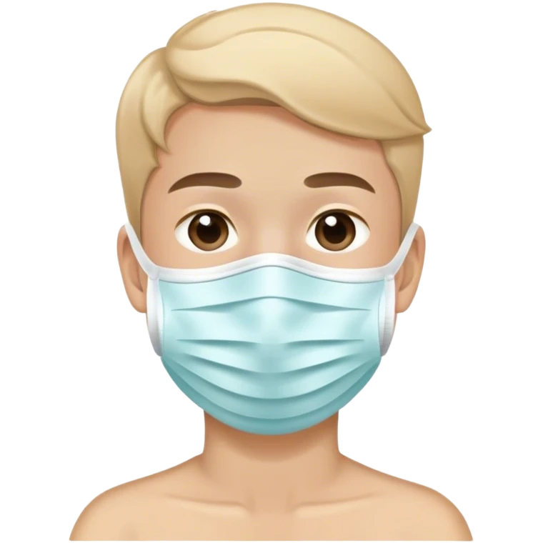 Boy with face mask spa beauty full face relaxing emoji