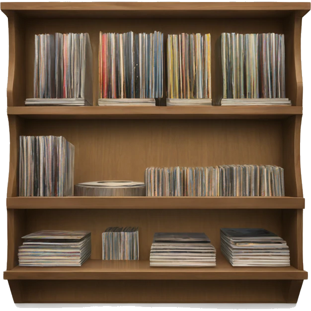 vinyl record display shelf emoji