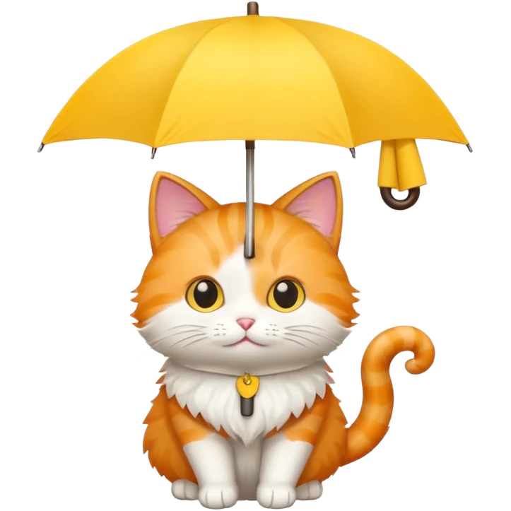 Cat with yellow umbrella emoji