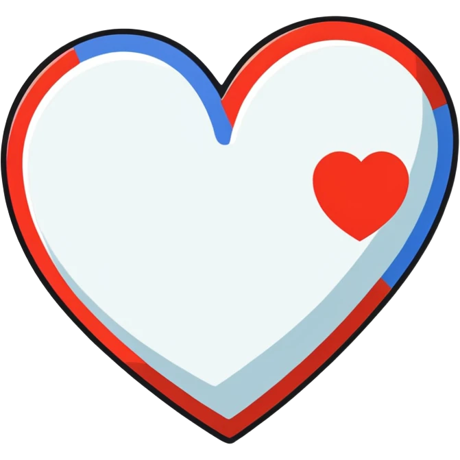 Red white and blue heart emoji