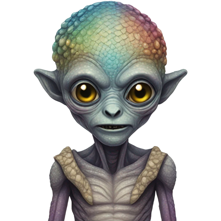 Alien portrait detailed with scales emoji