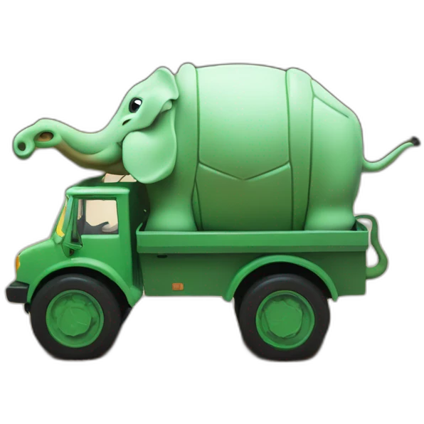 Tortue sur elephant sur camion emoji