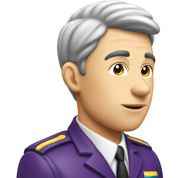 Caucasian male gay pilot kissing egg plant emoji