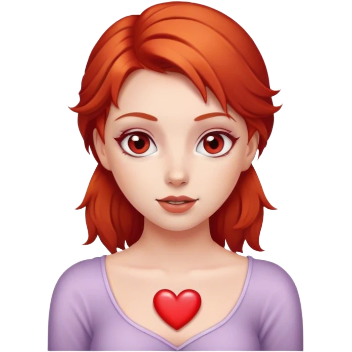 Red-haired-girl with heart-eyes emoji