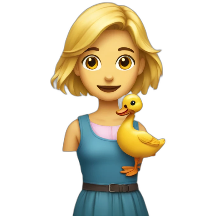 Fille avec canard  emoji