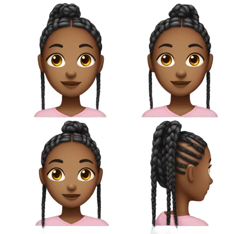 African American girl with box braids emoji