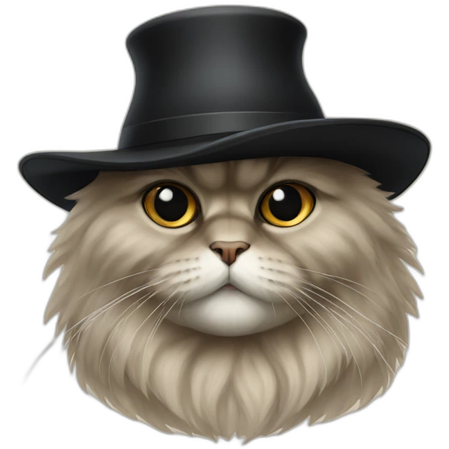 persian cat with black hat emoji