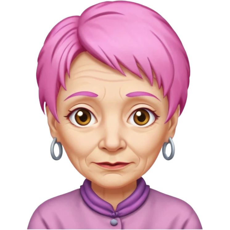pink hair old woman emoji