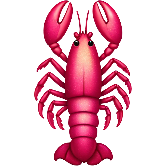 Pink ombre lobster with glitter emoji