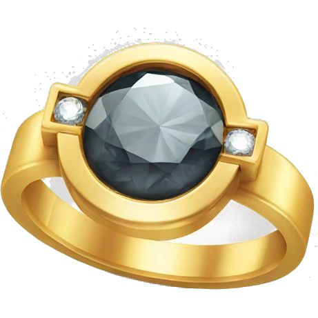 Gold ring with a diamond  emoji