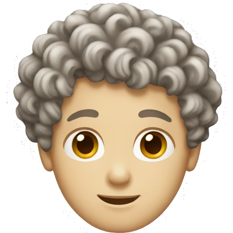 a white boy with a little curly hair emoji