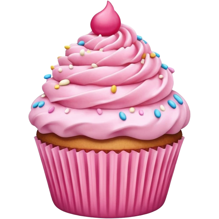 Cupcake with pink icing emoji