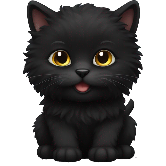 black fluffy kitty  emoji