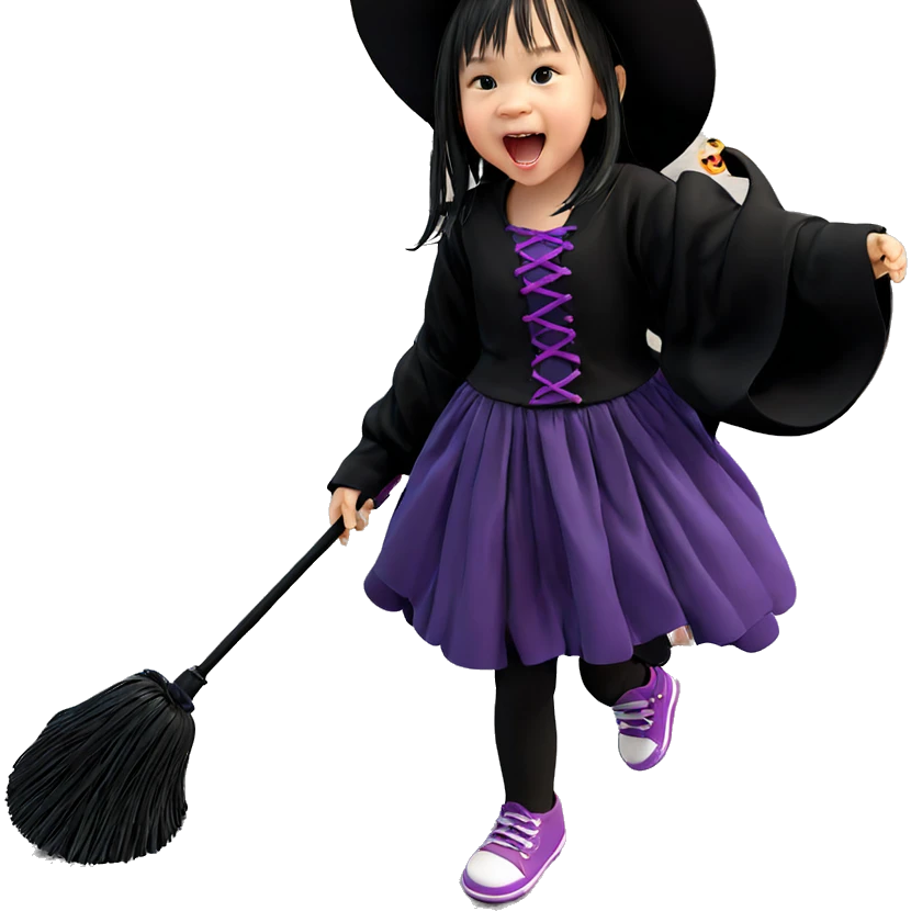little witch with open mouth emoji