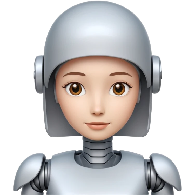 friendly female robot with subtle feminine details emoji