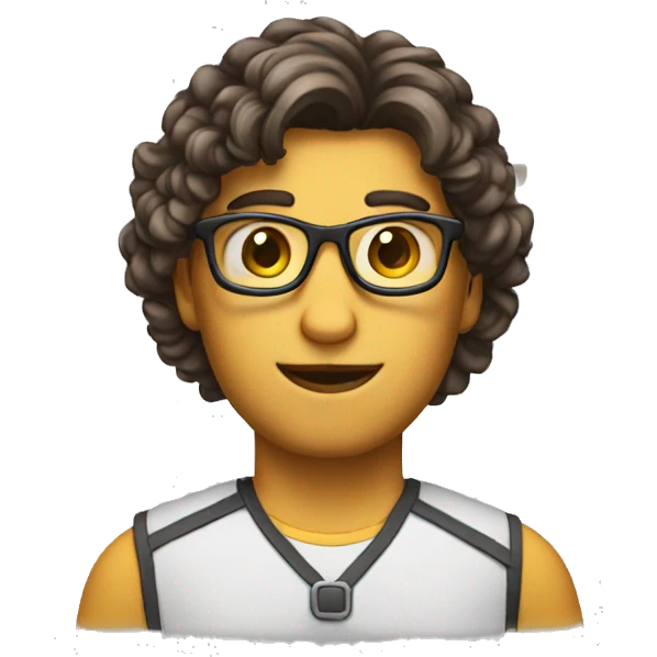 Nerd emoji with mid way part hair  emoji