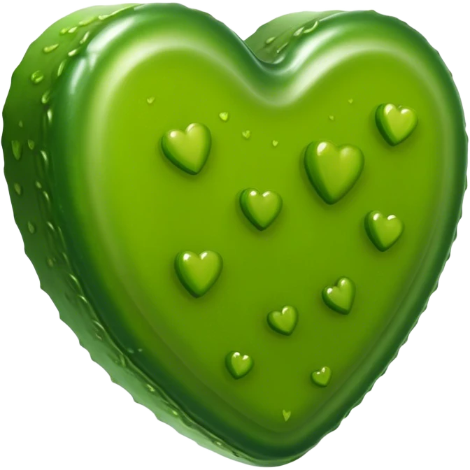 Heart shaped pickle emoji