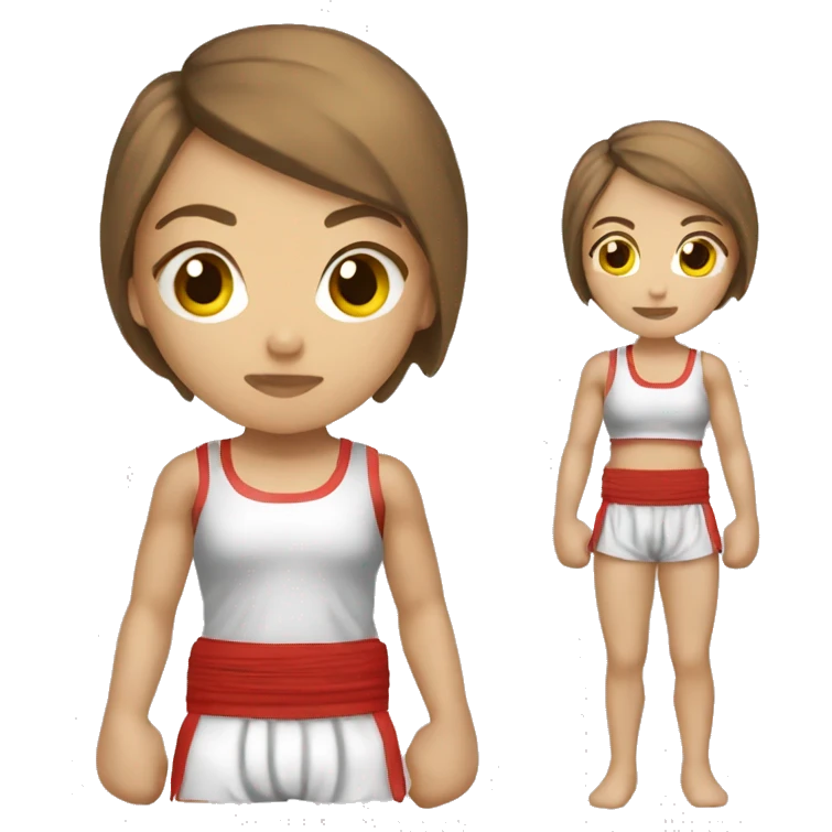 muay thai female white brown hair  emoji