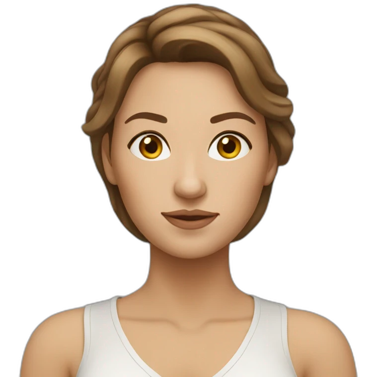 Ukrainian woman with brawn hair emoji
