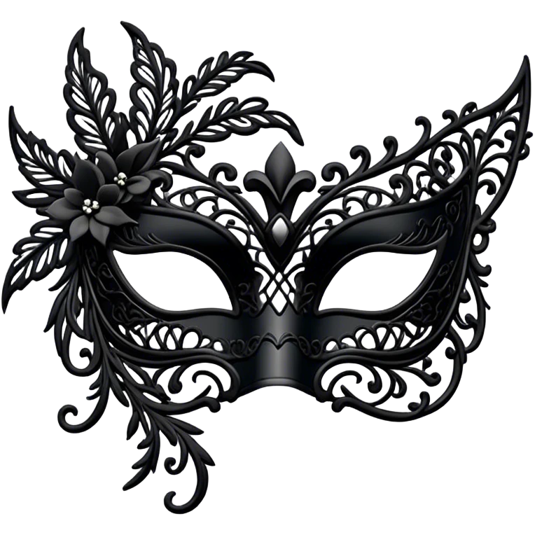 black lace masquerade mask emoji