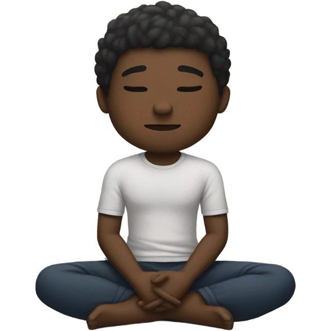 Strong black guy meditating emoji