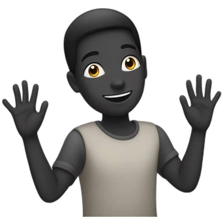 Personne de couleure noire choqué avec les deux mains sur la tête emoji