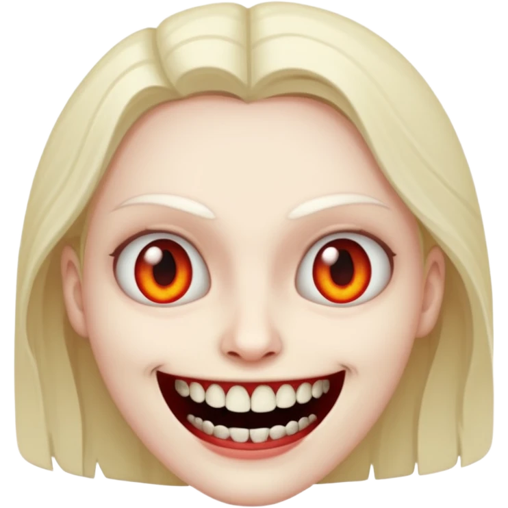 A emoji in which there is a deadly smile like toji from jujutsu kaisen and he is looking towards me scary way emoji